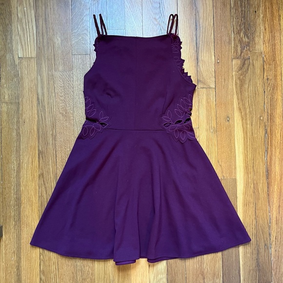Free People Cha Cha Ponte Like A Dream Dress in Plum Wine - Picture 3 of 5